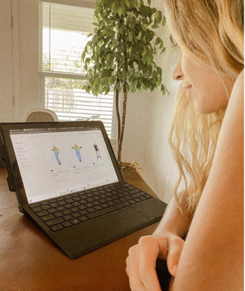 Woman looking at computer